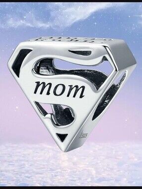 Retired Super Mom Sterling Silver Charm For Pandora Style Bracelets